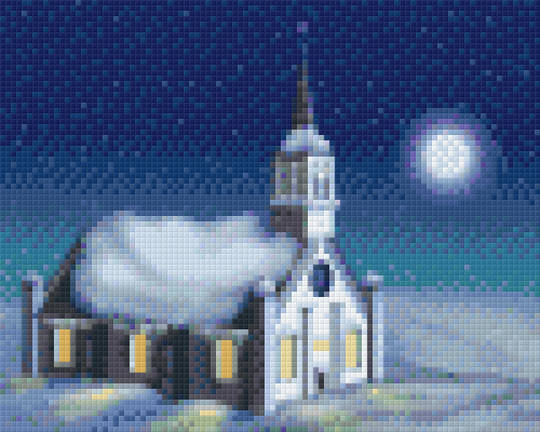 Church In Winter Four [4] Baseplate PixelHobby Mini-mosaic Art Kit